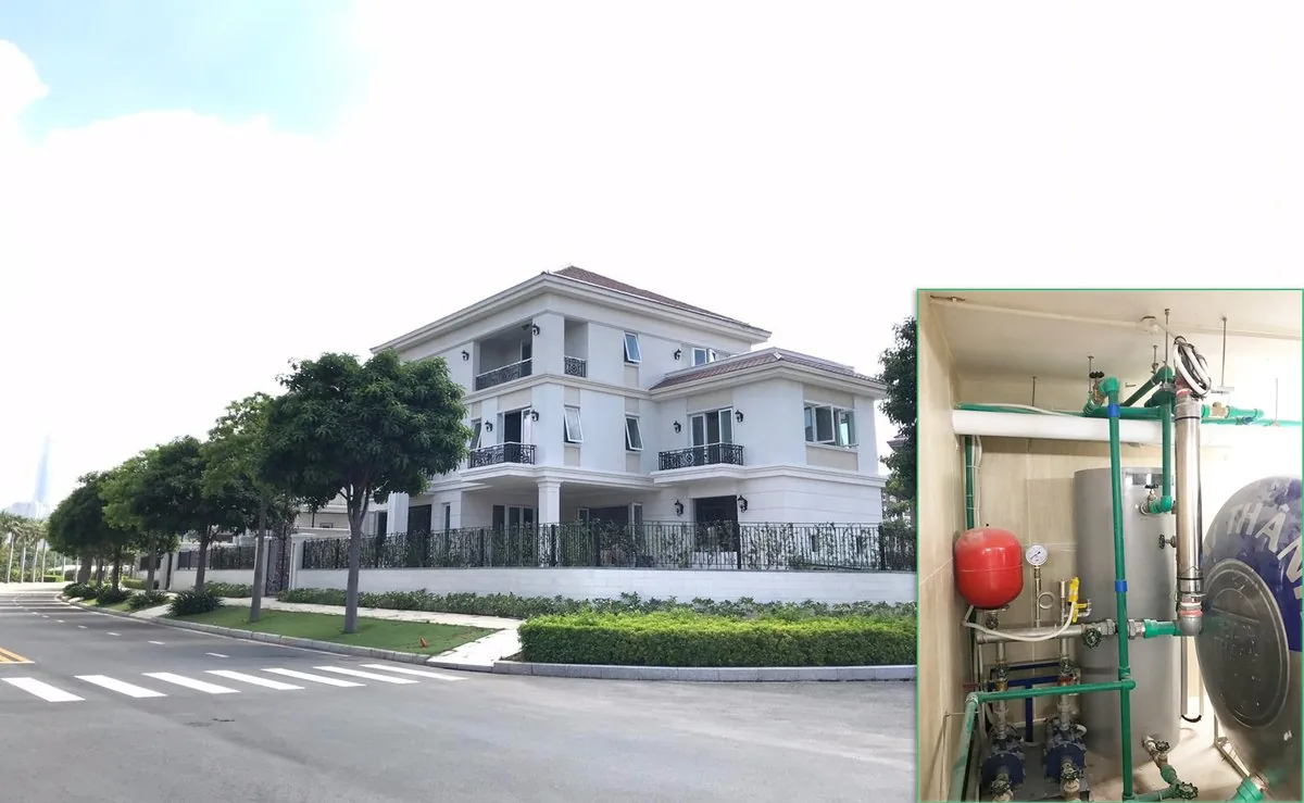 Biệt thự khu đô thị Sala và tủ kỹ thuật lắp thiết bị xử lý nước