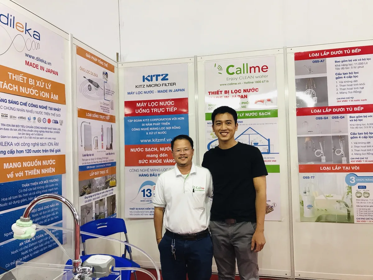 Gian hàng Dileka trưng bày thiết bị xử lý nước ion âm